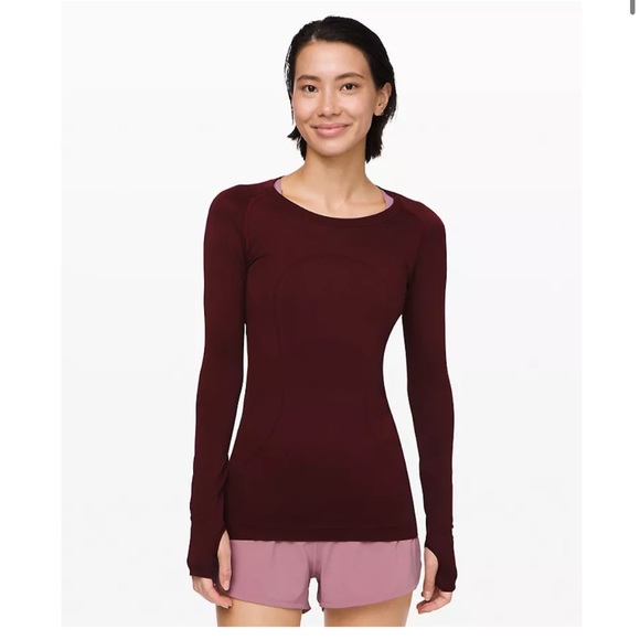 NWOT Lululemon Swiftly Tech Long Sleeve Crew - Garnet size 8 - Picture 1 of 4